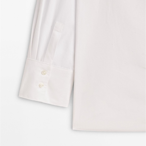 NWT. Massimo Dutti White Poplin Shirt with Side Seam Details. Size S. - Picture 5 of 11